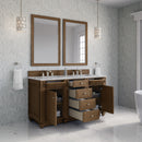 James Martin Bristol 60" Double Bathroom Vanity, Saddle Brown