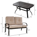 2 Pieces Patio Outdoor Cushioned Coffee Table Seat by LJGDeals