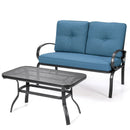 2 Pieces Patio Outdoor Cushioned Coffee Table Seat by LJGDeals