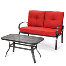 2 Pieces Patio Outdoor Cushioned Coffee Table Seat by LJGDeals