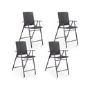 Set of 4 Folding Rattan Bar Chairs with Footrests and Armrests for Outdoors and Indoors by LJGDeals