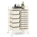 15-Drawer Utility Rolling Cart with Drawers Multi-Use Storage-Icecream Multicolor by LJGDeals