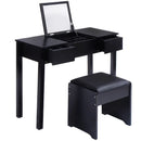 Vanity Makeup Dressing Table Set with Flip Top Mirror and Cushioned Stool by LJGDeals