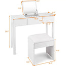 Vanity Makeup Dressing Table Set with Flip Top Mirror and Cushioned Stool by LJGDeals