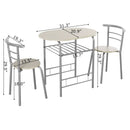 3 pcs Home Kitchen Bistro Pub Dining Table 2 Chairs Set by LJGDeals