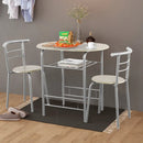 3 pcs Home Kitchen Bistro Pub Dining Table 2 Chairs Set by LJGDeals