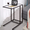 Sofa End Table Coffee Side Table with Glass Top by DirectDeals