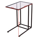 Sofa End Table Coffee Side Table with Glass Top by LJGDeals