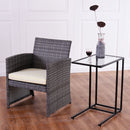 Sofa End Table Coffee Side Table with Glass Top by DirectDeals