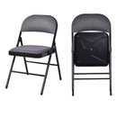 4 Pieces Fabric Upholstered Padded Seat Folding Chairs Seet by LJGDeals