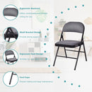 4 Pieces Fabric Upholstered Padded Seat Folding Chairs Seet by LJGDeals