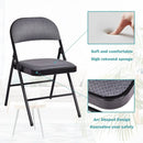 4 Pieces Fabric Upholstered Padded Seat Folding Chairs Seet by LJGDeals