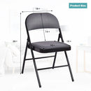 4 Pieces Fabric Upholstered Padded Seat Folding Chairs Seet by LJGDeals