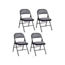 4 Pieces Fabric Upholstered Padded Seat Folding Chairs Seet by LJGDeals