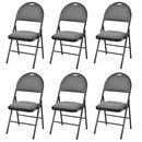 Set of 6 Folding Fabric Upholstered Metal Chairs by LJGDeals