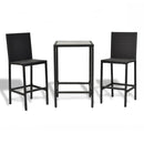 3 Pieces Rattan Outdoor Dining Table and Barstools Set by LJGDeals