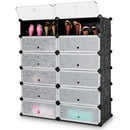 12-Cube DIY Portable Plastic Shoe Rack with Transparent Doors by LJGDeals