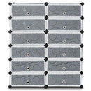 12-Cube DIY Portable Plastic Shoe Rack with Transparent Doors by LJGDeals
