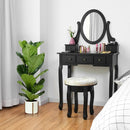 Vanity Makeup Table Set Bedroom Furniture with Padded Stool by LJGDeals