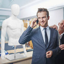 Plastic Half Body Head Turn Male Mannequin with Base by LJGDeals