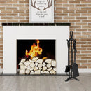 5 Pieces Rustic Heavy Duty Compact Wrought Iron Fireplace Tools Set by LJGDeals