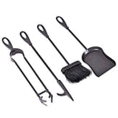 5 Pieces Rustic Heavy Duty Compact Wrought Iron Fireplace Tools Set by LJGDeals