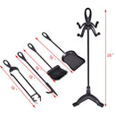 5 Pieces Rustic Heavy Duty Compact Wrought Iron Fireplace Tools Set by DirectDeals