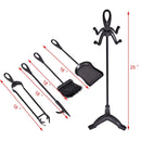 5 Pieces Rustic Heavy Duty Compact Wrought Iron Fireplace Tools Set by LJGDeals