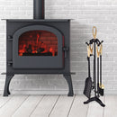 5 Pieces Rustic Heavy Duty Compact Wrought Iron Fireplace Tools Set by DirectDeals