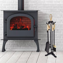 5 Pieces Rustic Heavy Duty Compact Wrought Iron Fireplace Tools Set by LJGDeals