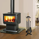 5 Pieces Rustic Heavy Duty Compact Wrought Iron Fireplace Tools Set by LJGDeals