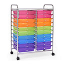 20 Drawers Storage Rolling Cart Studio Organizer-Multicolor
