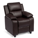 Kids Deluxe Headrest Recliner Sofa Chair with Storage Arms by DirectDeals