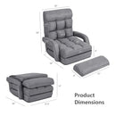 Folding Lazy Floor Chair Sofa with Armrests and Pillow by LJGDeals