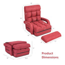 Folding Lazy Floor Chair Sofa with Armrests and Pillow by LJGDeals