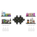 Set of 5 Wall Mount Wine Rack Set with Storage Shelves by LJGDeals