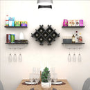 Set of 5 Wall Mount Wine Rack Set with Storage Shelves by LJGDeals