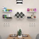 Set of 5 Wall Mount Wine Rack Set with Storage Shelves by LJGDeals