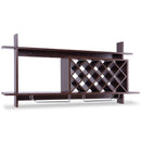 Wall Mount Wine Rack with Glass Holder & Storage Shelf-Walnut by LJGDeals