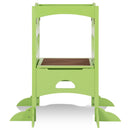 Folding Kids Kitchen Counter Step Stool-Green