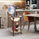 17 Inch Italian Style Design Wooden Globe Liquor Bottle Wine Rack with Wheels by LJGDeals