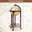 17 Inch Italian Style Design Wooden Globe Liquor Bottle Wine Rack with Wheels by LJGDeals