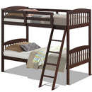 Solid Wood Twin Bunk Beds with Detachable Kids Ladder by LJGDeals