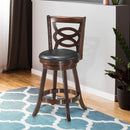 Counter Height Upholstered Espresso Swivel Dining Chair with Cushion Seat by LJGDeals
