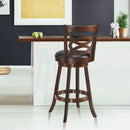 Counter Height Upholstered Espresso Swivel Dining Chair with Cushion Seat by LJGDeals