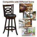 Counter Height Upholstered Espresso Swivel Dining Chair with Cushion Seat by LJGDeals