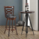 Counter Height Upholstered Espresso Swivel Dining Chair with Cushion Seat by LJGDeals