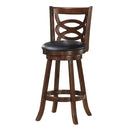 Counter Height Upholstered Espresso Swivel Dining Chair with Cushion Seat