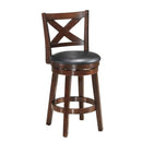 Swivel X-back Upholstered Counter Height Bar Stool with PVC Cushioned Seat by LJGDeals