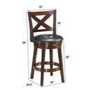 Swivel X-back Upholstered Counter Height Bar Stool with PVC Cushioned Seat by LJGDeals